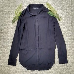 Apt. 9 Semi Shear Long Sleeve Button Down Blouse